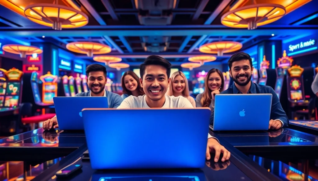 S666.nyc online gaming scene illustrating diverse players enjoying a modern casino experience.