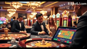 Players enjoying gaming action at 8day.cn.com casino tables showcasing luxury and excitement.