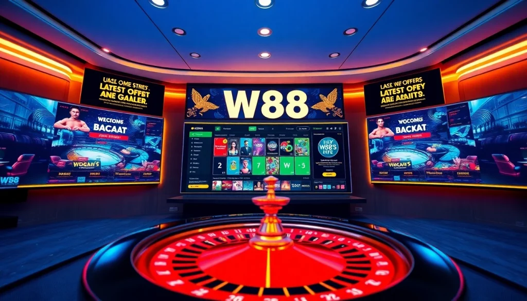 Explore the dynamic gaming interface of W88.nyc, featuring sports betting and live casino games.