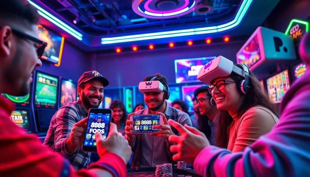 Exciting online gaming scene featuring diverse players engaged with the 888b.rodeo platform's vibrant casino games.