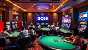 GO88 gaming action showcasing vibrant tables and players, enhancing the online experience at dittytalk.com.