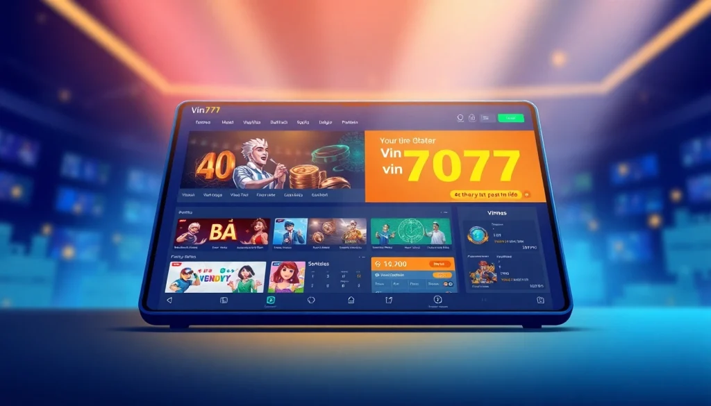 Vin777 online betting interface showing diverse gaming options and promotions.