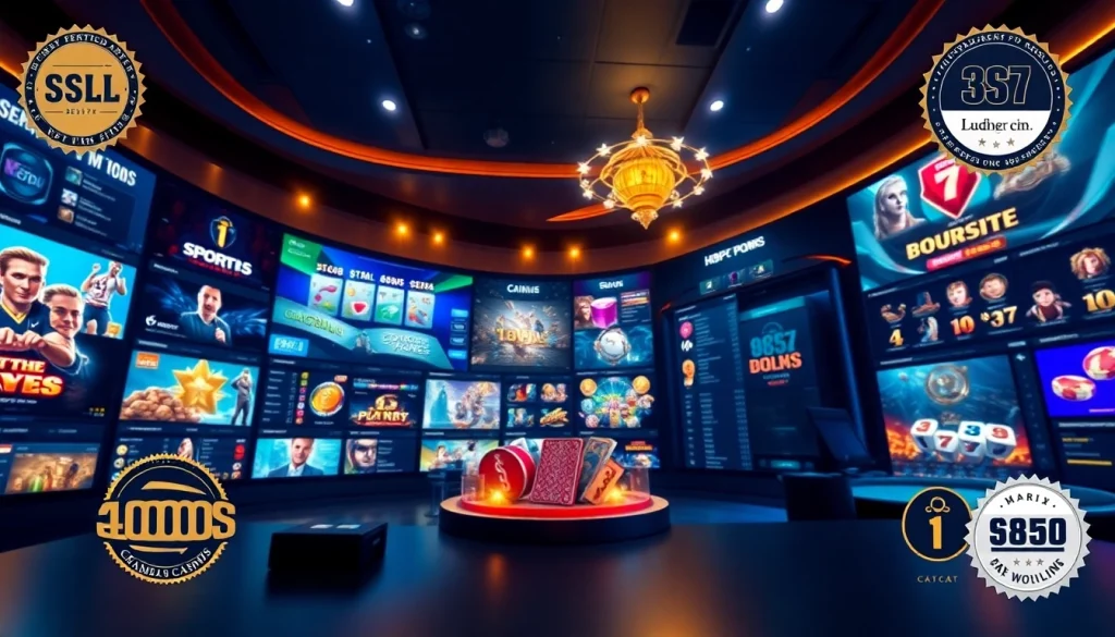 Interactive digital interface of bk860s.com showcasing various online gambling games and security features.