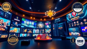 Interactive digital interface of bk860s.com showcasing various online gambling games and security features.